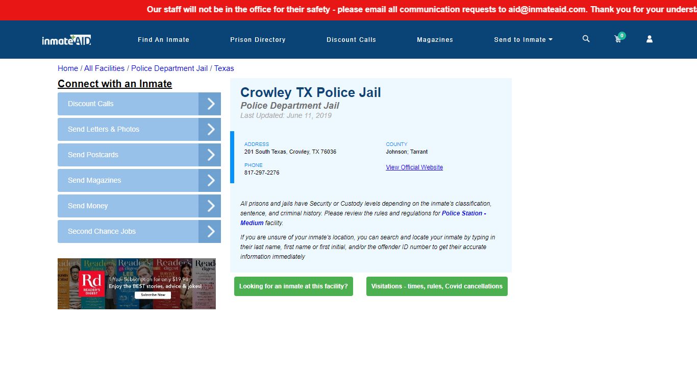 Crowley TX Police Jail & Inmate Search - Crowley, TX